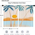 thumbnail image 6 of Tropical Palm Tree Beach Boho Kitchen Curtains, Sun Sea Ocean Mid Century Abstract Modern Aesthetic Small Short Cafe Window Curtain Over Sink Dining Room Decor Rod Pocket Drapes 2 Panels 36"x28", 6 of 6
