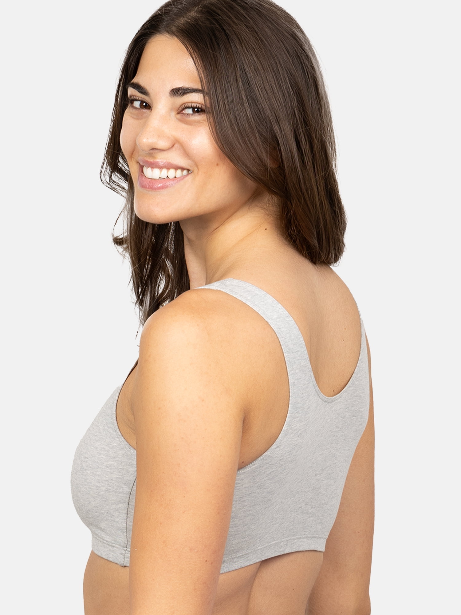 Fruit of the Loom Women's Cotton Tank Bralette, 3-Pack, Sizes XS-4XL
