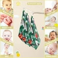 thumbnail image 3 of Summer Palm Leaves Baby Muslin Washcloths Soft Absorbent Face Towel, 3 PCS Tropical Hibiscus Flowers Burp Cloths Cotton Bath Wipes Infant Wash Cloth for Newborn Boys Girls 12x12 inches, 3 of 7