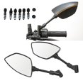 thumbnail image 3 of Motorcycle Rearview Mirror, 360 Rotation Convex Glass Lens Carbon Fiber Style Universal For Scooter Sport Dirt Bike ATV, 3 of 8