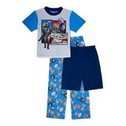 The Mandalorian Star Wars Baby Yoda Classic Boys Short Sleeve Top, Pants, and Shorts 3-Piece Pajama Sleep Set, Sizes 6-12