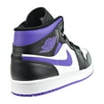 thumbnail image 3 of Air Jordan 1 Mid Men's Shoes Court Purple-Black-White 554724-095, 3 of 6