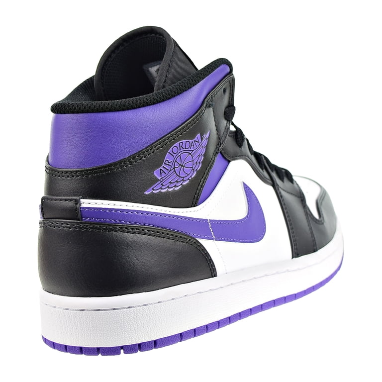 Air Jordan 1 Mid Black White Purple Sneakers 554724-095 554724-095 Nike Air Jordan 1 Mid Black Court Purple Dark  main image 4
