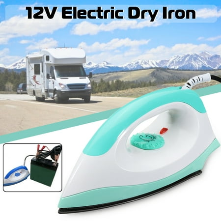 Portable Electric Handheld Dry Iron 12V 150W Adjustable Temperature Control Non-stick Soleplate For Outdoor Camping Travel Trailer RV