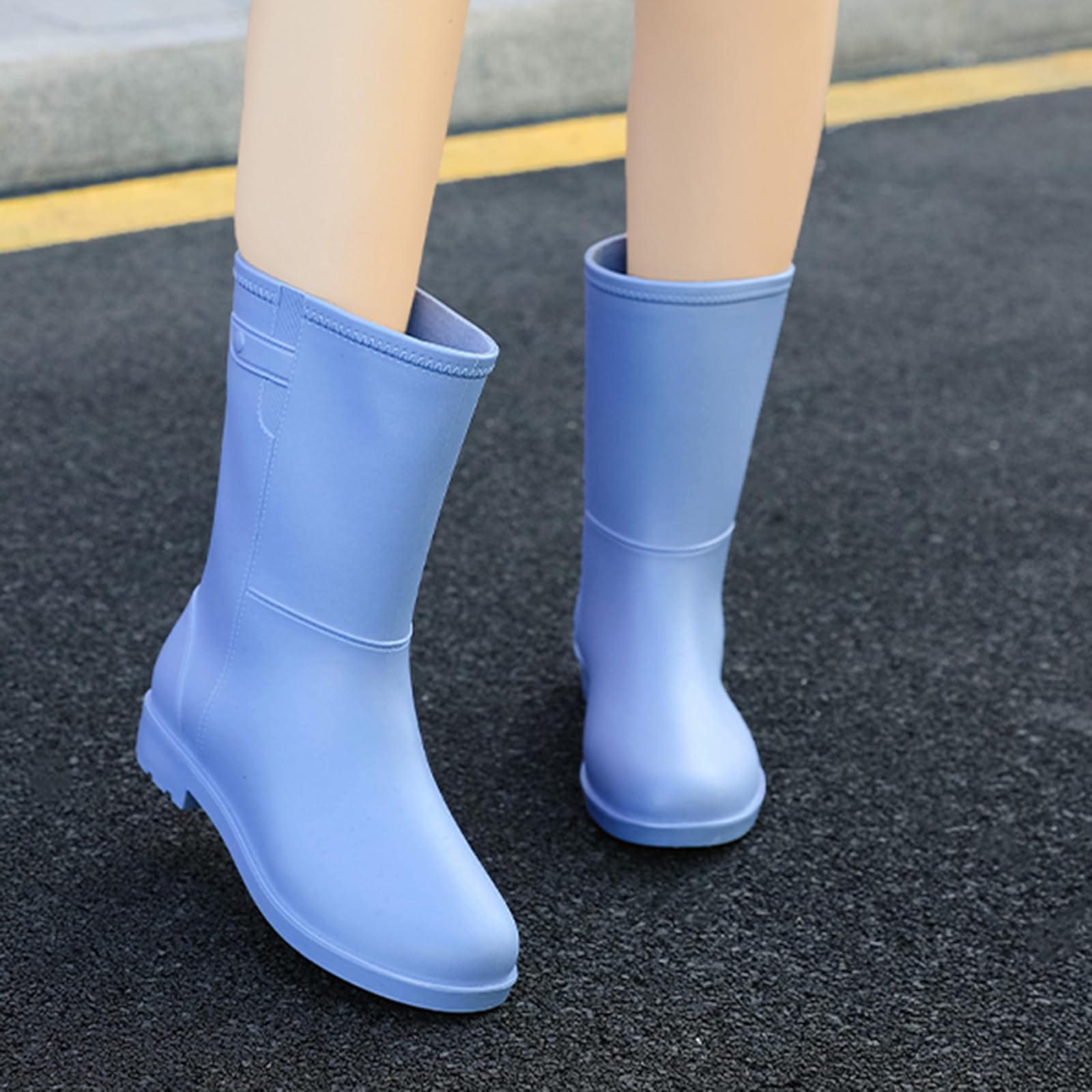 AUXDIQ Rain Shoes Women Mid-calf Boots Waterproof Rain Boots Outdoor Garden Shoes