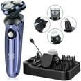 thumbnail image 4 of Precision Electric Razor for Men, Cordless Wet & Dry 3D Floating Heads Beard Trimmer, Fast Charging Waterproof Rotary Shaver, Ergonomic Grip with LCD, 4 of 5