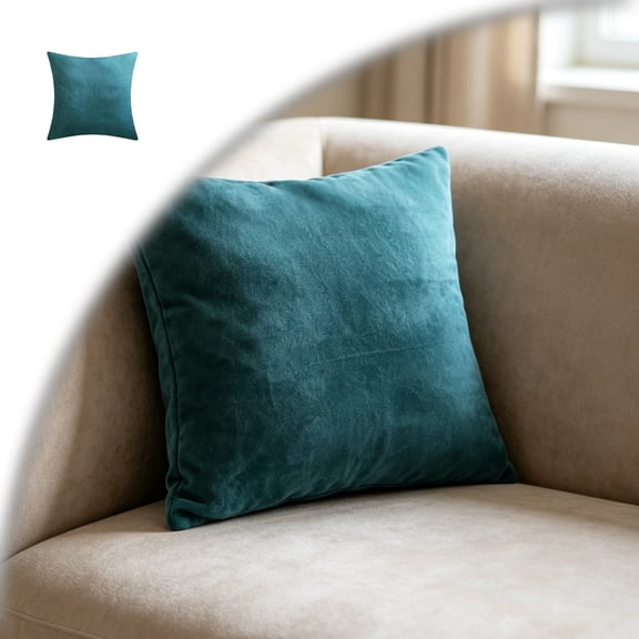 Velvet Decorative Throw Pillow Cover Cushion Cover Pillow Case for Sofa Couch Bed Chair, Soft Square Throw Pillows, 17.7x17.7 Inch