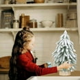 thumbnail image 6 of SSZMDLB under $5 Mini Christmas Tree Small Tabletop Tree Bottle Brush Artificial Tree with Wooden Base for Desktop Shelf Mantel Christmas Party Holiday Decorations, 6 of 6