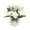 White, variant on Romantic Artificial Rose Bush In Pot, Small Faux Potted Flower Arrangement For Home Office Desk And Shelf Decor, 7 Inch