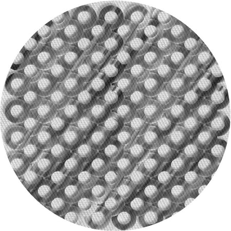 

Ahgly Company Indoor Round Patterned Ash Gray Area Rugs 5 Round