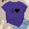 thumbnail image 4 of womens T Shirts Spring Casual Floral Print Short Sleeve T Shirt Blouse Top, 4 of 6