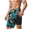 thumbnail image 6 of Stamzod Men's Swimwear Quick Dry Swim Trunks with Compression Liner Summer Beach Bathing Suit Blue O L, 6 of 6