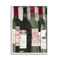 Stupell Industries Vintage Style Green Labeled Liquor Wine Bottles , 11 x 14, Design by Samuel Dixon
