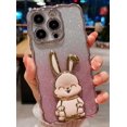 thumbnail image 1 of GFDYREE Wahhle Designed for iPhone 13 Pro Max Glitter Case, Luxury Plating Cute Bling Rabbit Kickstand Phone Cover for Women Girls with Camera Protector, 1 of 7