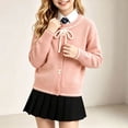 thumbnail image 5 of Girls Bow Sweater Cute Crew Neck Pullover for Kids Girls Christmas Birthday Sweaters Pink 7-8 Years, 5 of 6