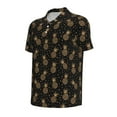 thumbnail image 4 of Wukai Gold Glitter Pineapples Men’s Polo Shirts,Quick-Dry Athletic Shirt,Classic Fit Shirts-Medium, 4 of 8