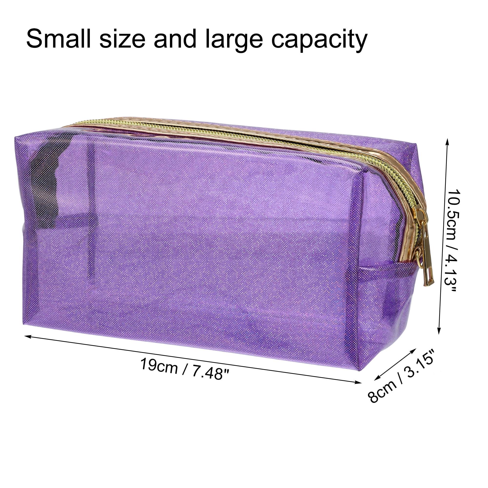 Unique Bargains 1 Pc Durable Travel Waterproof Polyvinyl Chloride Toiletry Bag Purple
