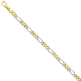 thumbnail image 4 of 14k Yellow and White Gold Two-tone 6.2mm Polished Fancy Link Bracelet Length 8 Inch, 4 of 5