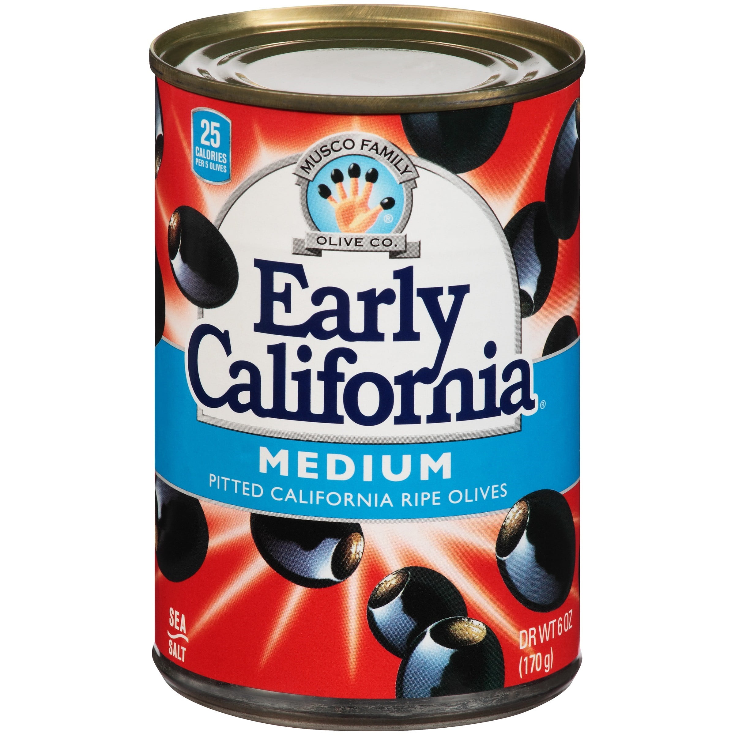 Early California Medium Pitted California Ripe Olives, 6 oz. Can