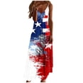 thumbnail image 3 of TaTaai Women's Independence Day Maxi Dress with Round Neck, Patriotic Print, and Flowing Ankle-Length Silhouette for July 4th Gift, 3 of 8