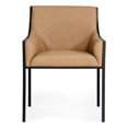 thumbnail image 2 of Limari Home Raul 19" Suede Faux Leather and Metal Dining Chair in Tan/Black, 2 of 5