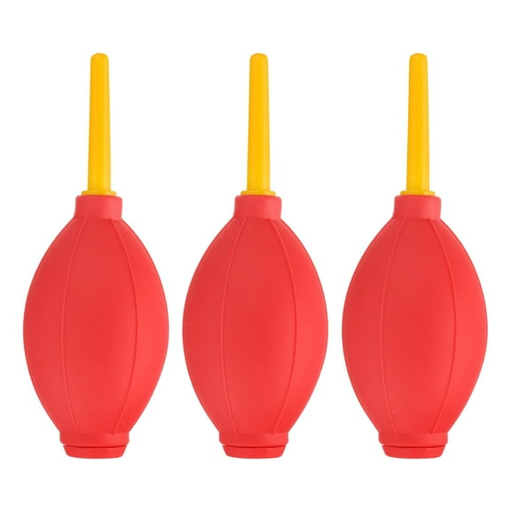 Uxcell Soft Tip Air Blower Dust Blaster, 3 Pcs Rubber Bulb Air Pump Dust Blower Cleaner Cameras Lens Cleaning Tool with Long Nozzle for Camera Lens Computer Keyboard, Red/Yellow