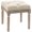 Beige 417, variant on Vintage Ottoman Foot Stool with Upholstered Seat, Tufted Button Design, Rustic Wood Legs for Living Room, Bedroom, Beige 16 Inch