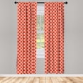 thumbnail image 2 of Ambesonne Vintage 4-Panel Curtains, Abstract Warm Toned Lattice, 56"x84", Vermilion and White, 2 of 4