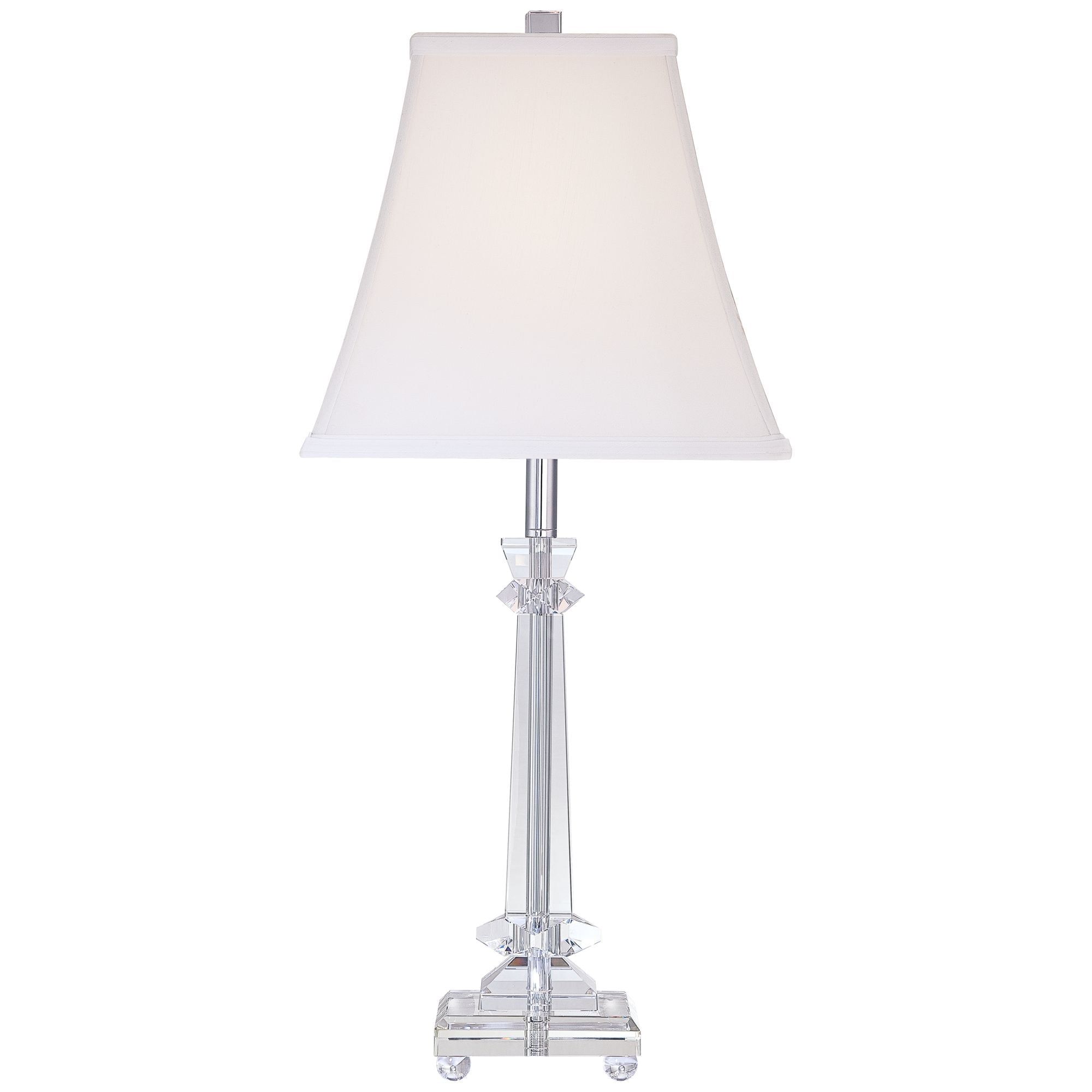 Vienna Full Spectrum Traditional Table Lamp 25" High Crystal Glass Column White Square Bell Shade for Living Room Family Bedroom Bedside