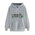 thumbnail image 3 of VBTAPA St Patricks Day Hoodie for Women Lucky Green Shamrock Print Hooded Sweatshirts Drawstring Long Sleeve Hoody Tops Irish Gifts Prime Deals of The Day Gray XXL, 3 of 6