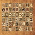 thumbnail image 1 of Ahgly Company Indoor Square Abstract Brown Modern Area Rugs, 8' Square, 1 of 4