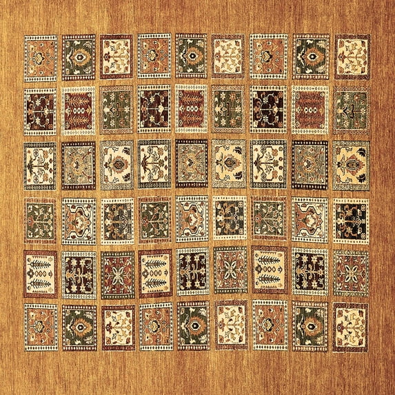 Ahgly Company Indoor Square Abstract Brown Modern Area Rugs, 8' Square