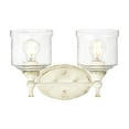 thumbnail image 1 of Keating 2 Light Bath Vanity in Antique Ivory with Hammered Water Glass Shade, 1 of 1
