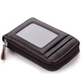thumbnail image 2 of Men's Wallet Leather Credit Card Holder RFID Blocking Zipper Pocket ID Protection Purse, 2 of 6