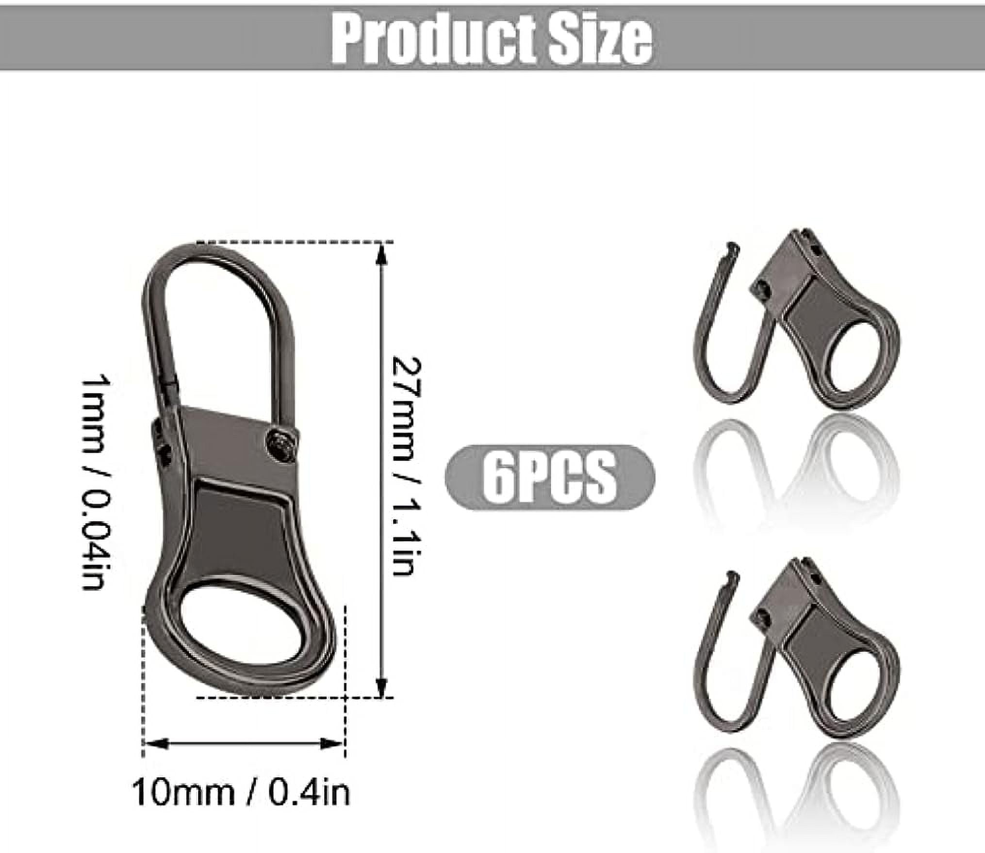 6/1pc Metal Zipper Pull Tab Replacement Puller Zip Extender for Bag Jacket  Coat⭐