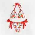 thumbnail image 5 of Tnhcen Women's Floral Print Tie Side Bikini Set Adjustable Straps Nylon Spandex Triangle Top Beach Swimwear S-XL, 5 of 5
