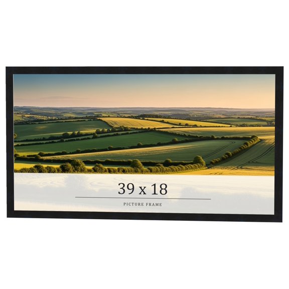 39x18 Frame Black Real Wood Picture Frame Width 0.75 inches | Interior Frame Depth 0.5 inches |