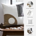 thumbnail image 2 of Signature Design by Ashley Longsum Decorative Throw Pillow, Black/White/Honey, Cotton Accent Pillow with Embroidered Abstract Design, 2 of 5