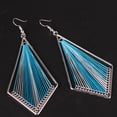 thumbnail image 3 of Jiaroswwei Bohemian Women Multicolor Silk Geometric Water Drop Hook Earrings Jewelry Gift, 3 of 8