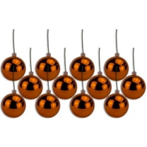 12 Pack 100mm 4" Shiny Orange Ball Ornament with Wire and UV Coating