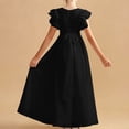 thumbnail image 6 of ITSAME Flower Girls Tunic Dress Ruffle Fly Sleeve Boat Neck A-Line Wedding Party Pageant Gown Black Size 10, 6 of 6