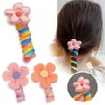 thumbnail image 3 of Tnobhg 1/6Pcs Colorful Braided Telephone Wire Hair Bands for Kids Sweet Style Heart Flower Bow Charm Spiral Hair Ties No Hair Damage Cute Hair Accessories for Women Girls, 3 of 8