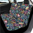 thumbnail image 3 of Binienty Boho Floral Auto Seat Covers Front And Backseat with 15 Inch Steering Wheel Cover Universal Center Console Cover Breathable Seat Belt Pads 14 Piece Automotive Interior Accessories Set, 3 of 7