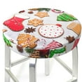 thumbnail image 3 of Balery Christmas Gingerbread Cookies Velvet Round Bar Chair Cushion Cover Adjustable, Protects From Scratches And Stains, Soft & Washable Ideal For Wooden And Metal Stools - 12 Inch, 3 of 7