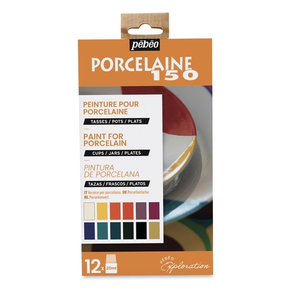 Pebeo Porcelaine 150 Paints - Exploration Set, Set of 12, 20 ml bottle