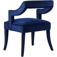 thumbnail image 4 of Maklaine 19.7" Transitional Velvet Upholstered Dining Chair in Navy, 4 of 7