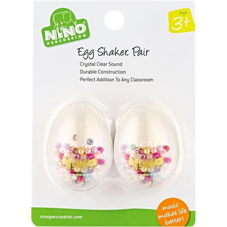 - Nino Transparent Plastic Egg Shaker Pair with Multi-Colored Filling