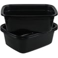 thumbnail image 1 of Ggbin 18 Quart Plastic Dish Pans, Black, Rectangular Wash Basin Tubs, 3 Pack, 1 of 7