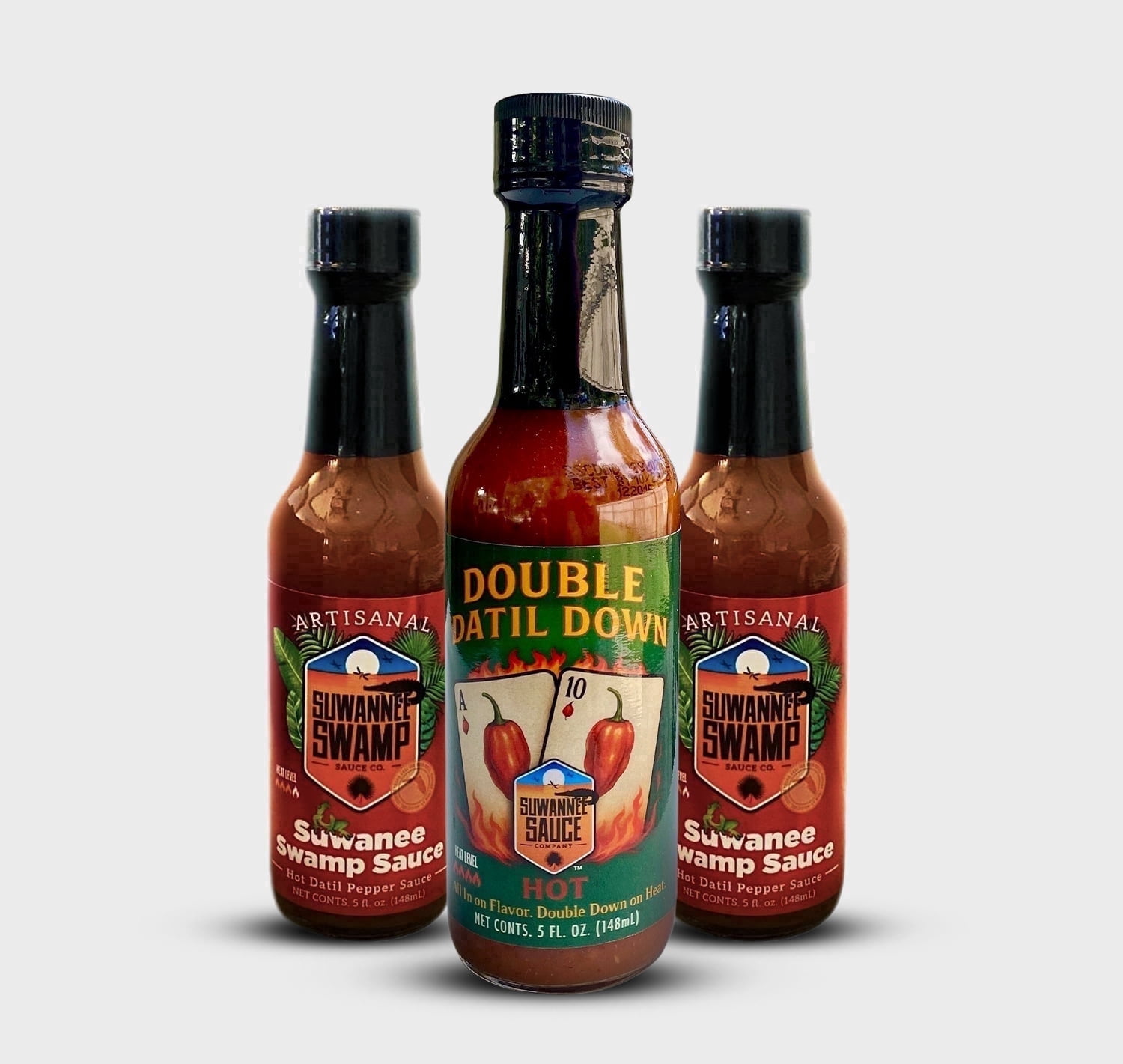 Suwannee Sauce Company  Variety Hot Datil Pepper Sauce 3 Pack