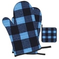 thumbnail image 2 of Kitchen Gloves Heat Insulation Pad Three Sets Of Heat Proof Waterproof Fabric Easy To Clean For Pot Cover Microwave Oven End Bowl Plate Darkslateblue Buffalo Plaid Check Tartan Scotland_1, 2 of 8